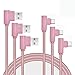 USB Type C Cable, CTREEY 90 Degree 3 Pack 3ft 6ft 10ft Nylon Braided Long Cord USB Type A to C Charger for Macbook, LG G6 V20 G5,Google Pixel, Nexus 6P, Nintendo Switch, Samsung Galaxy S8+ (Rose Gold)