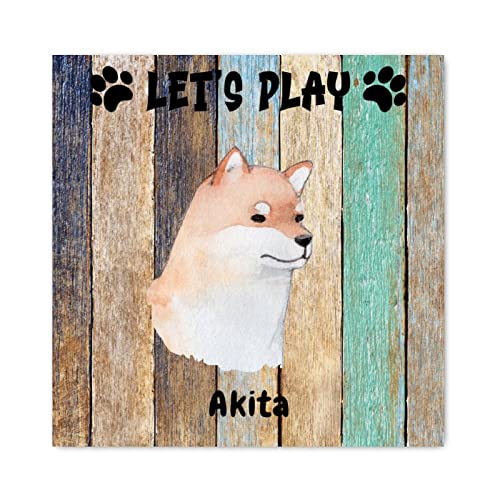Panneau en bois Akita Dog lumineux cadre veilleuse déco murale maison