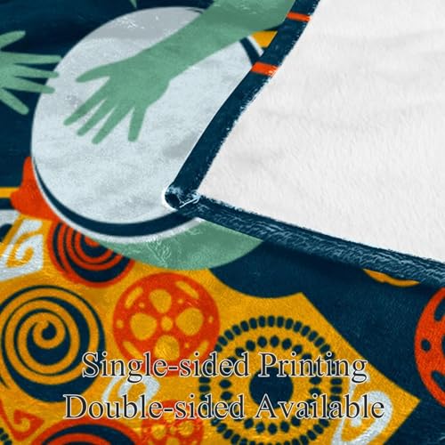 Couverture polaire djembé exotique douce et jeté de canapé microfibre de qualité