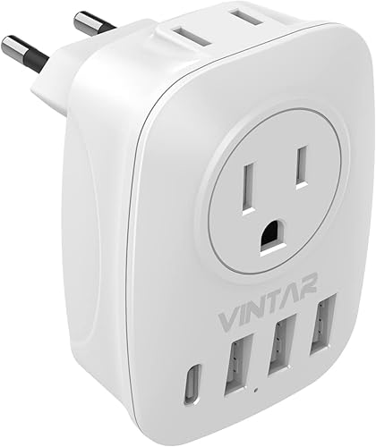 Vista 11 de Adaptador de enchufe de EE. UU. a Japón, adaptador de salida VINTAR de 2 clavijas a 3 clavijas con 2 salidas de CA, 3 puertos USB y 1 USB C
