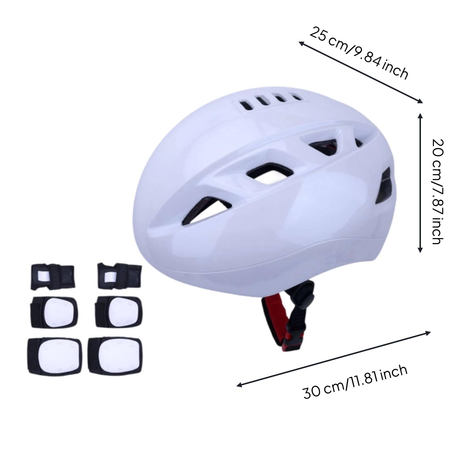 Set di Casco e Protezioni Imbottito Casco con Ginocchiere e Gomitiere Rigido Set Protezioni con Ginocchiere per Pattinaggio