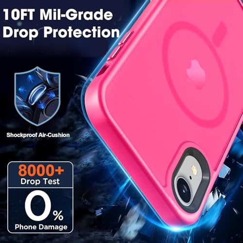 Image of MOCCA Magnetic Shockproof for iPhone XR Case,Hot Pink | 10ft Drop Tested | Compatible with MagSafe | Anti-Slip Matte Finish | Raised Camera & Screen Lip | Ultra-Slim Design