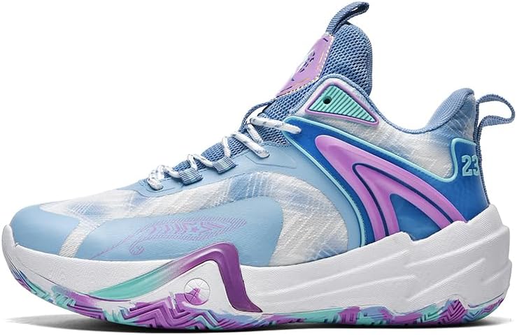 Women Basketball Shoes Lace Up Fashion Sports Sneaker High-Top Casual Breathable Sports Volleyball Shoes Blue - Image 4