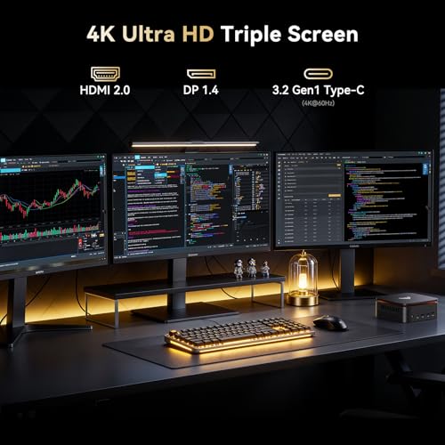 Image of KAMRUI Mini PC, Pinova P1 Micro Desktop Computer, AMD Ryzen R2544 (Beats 4300U /3500U /10110U, Up to 3.7GHz), 16GB DDR4 RAM 512GB M.2 SSD, Triple 4K Display, WiFi BT, Small PC for Business Office Home