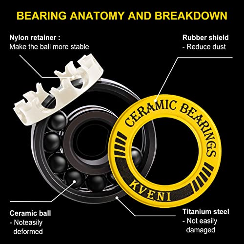 KVENI ABEC 9 Ceramic Skateboard Bearings