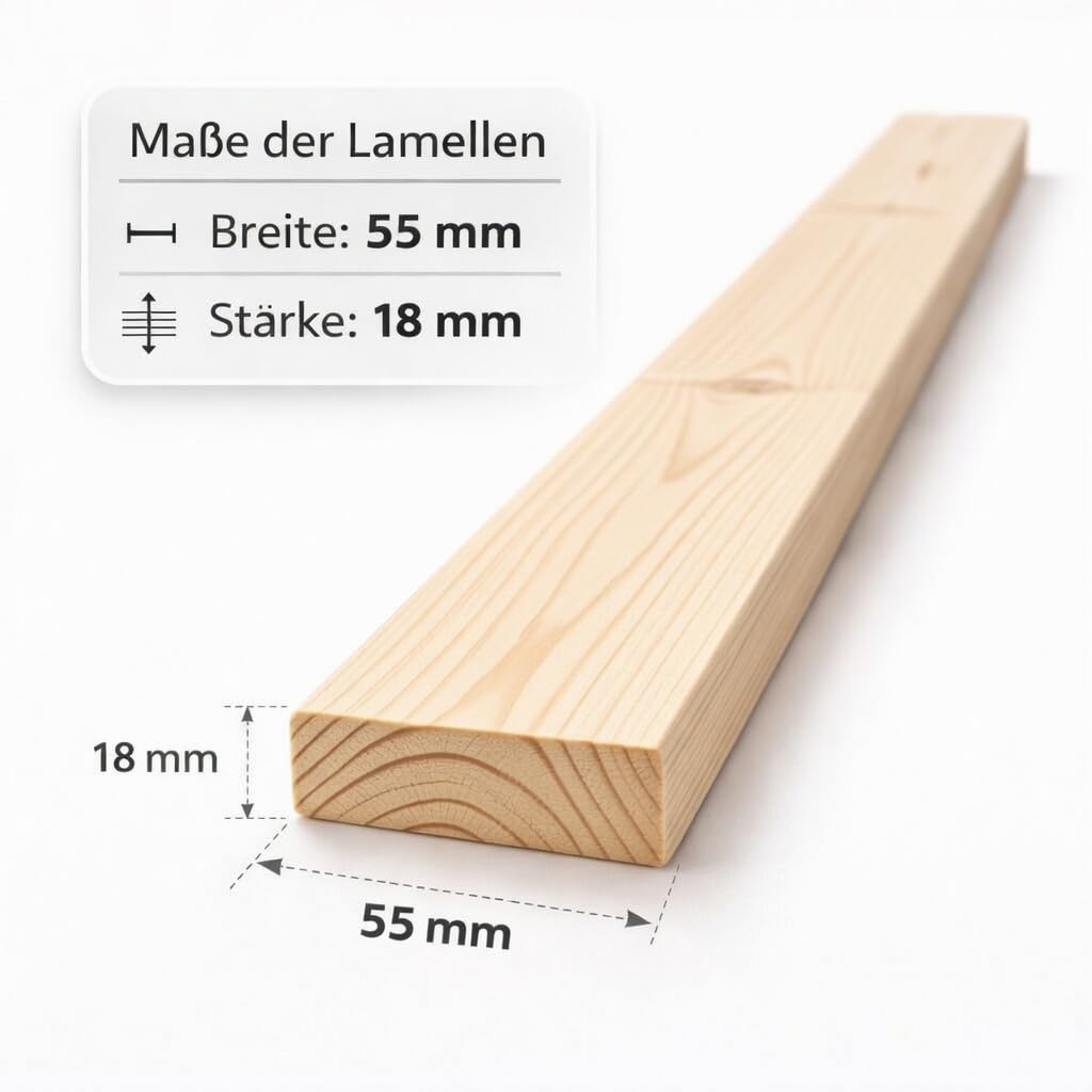 Verdone Rollrost Premium Lattenrost 140x200 cm aus Massivholz – mit 23 extra stabilen Latten, vormontiert, rollbar & stapelbar, Bettrost als Matratzenunterlage, 34 mm Leistenabstand