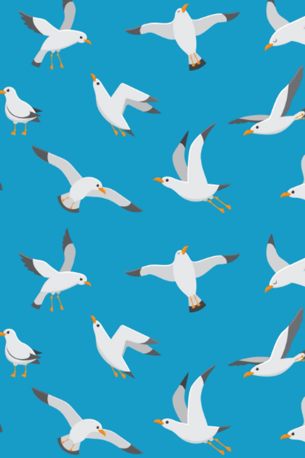 Notebook: Bird Seagulls Print Composition Notebook - College Ruled 100 Pages: College Ruled 100 Pages - 6x9 Paperback