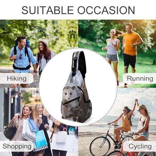 Bolso tipo sling Opossum en nieve para mujer y hombre miniatura 6
