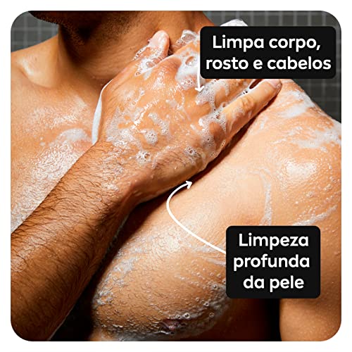 NIVEA MEN Shower Gel Deep 3 em 1 250ml - Limpeza completa, higieniza o corpo, rosto e cabelo, fragrâ
