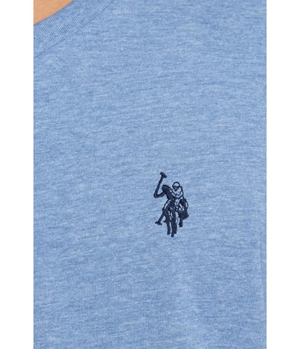 Image of U.S. Polo ASSN. Men's Solid V‑Neck T-Shirt, Sedona Blue Heather, Large