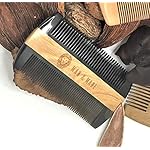 Premium Natural Ox horn and Sandalwood Beard Comb Dual-Action | Double Sided Beard & Mustache Comb with Brown Protective Case | Perfect Grooming Companion & Gift for Men – by Man & Mane - Image 3