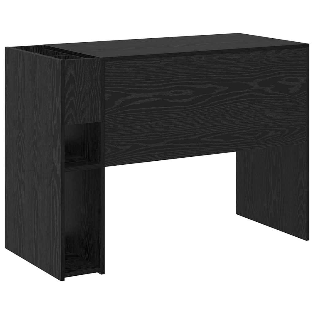 Scrivania in legno ingegnerizzato rovere nero 109 x 50 x 78 cm con ampio spazio di archiviazione ideale per ufficio, studio, smartworking e postazione computer gaming