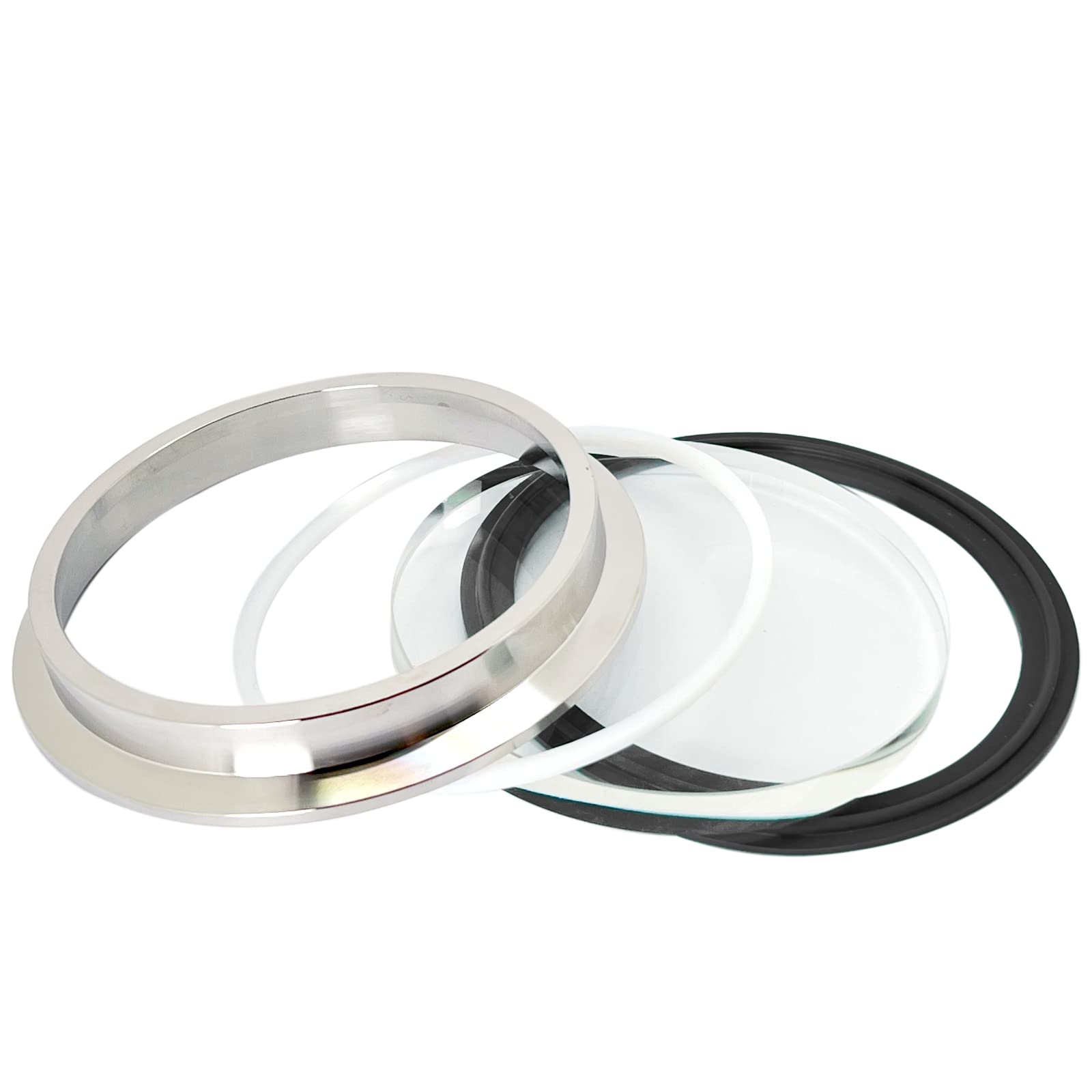 QMINOX 4 Inch Tri Clamp End Cap Flat Sight Glass 316 Stainless Steel with Borosilicate Glass