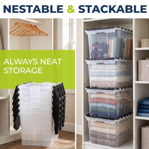 12 Gallon Clear Storage Tote with Flip Lid, Standard Duty, Pack of 2 by Keep N Store - Used condition - Image 7