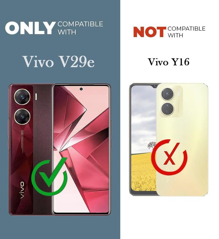 Image of Luxe Back Cover for Vivo V29E 5G | D10 Tough Armor | Sliding Camera Shield | 360 Protection | Kickstand Ring Holder | Military-Grade Shockproof Bumper