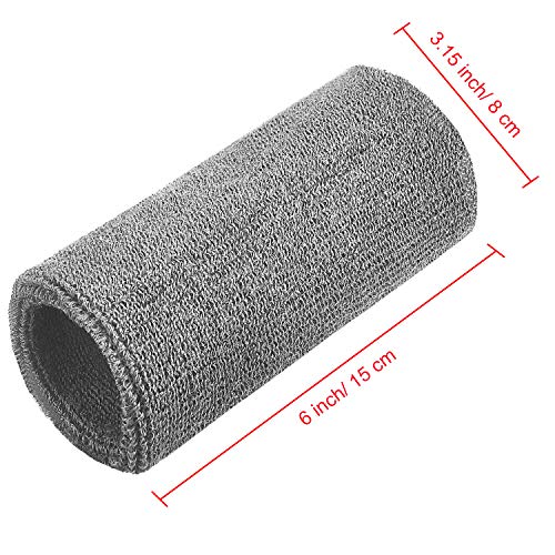 Image of WILLBOND 6 Inch Wrist Sweat Bands for Men Women Tennis Elastic Athletic Long Sweatband Wrist Absorbent for Basketball Tennis Running Outdoor Activity