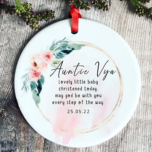 Personalized Goddaughter Gifts for Baptism, Touber Custom Christian Gift from Godmother Baptism Gifts for Girls Goddaughter Gifts from Godparents Christmas Onament for Goddaughter - Baptism Gifts