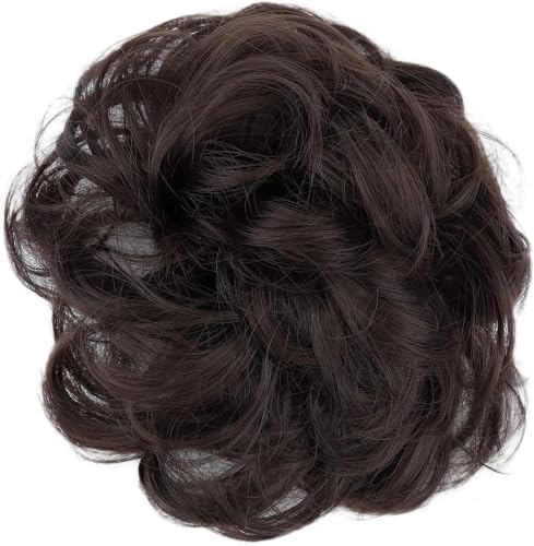 Image of Curated Cart Hair Bun For Women, Hair Accessories, Juda Hair Buns for Women, Messy Bun Hair Extension, Artificial Fake Hair Donuts Bun Maker Scrunchies, With Elastic Rubber band, Natural Brown,1 Pc