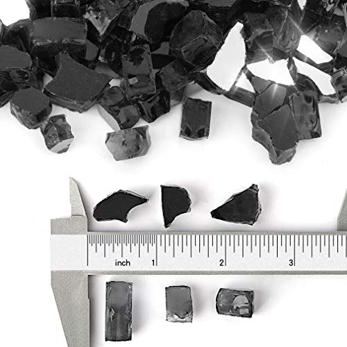 Stanbroil 10-Pound Fire Glass - 1/2 Inch Reflective Tempered Fire Glass For Fireplace Fire Pit, Onyx Black Reflective #TOP1