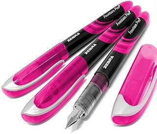 Zebra Fuente - Disposable Fountain Pen - Pink Ink - Pack of 3