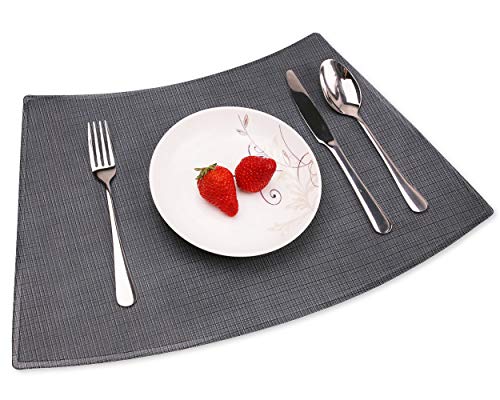 Convetu Placemats for Round Tables, PMS04 Table Mats Set of 4, Leather Wedge