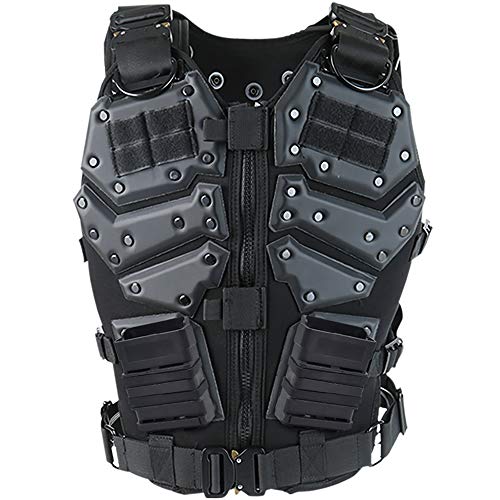 Upgrade Tactical Vest for Men with 2pcs 5.56 Fast Mag Pouch Adjustable Airsoft