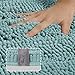 Turquoize Bathroom Runner Rug Extra Long Chenille Area Rug Non-Slip Bath Room Rug Shag Shower Mat Blue Rugs Kitchen Rugs Washable Bath Mats for Bathroom 59 x 20 inches, Duck Eggshell Blue