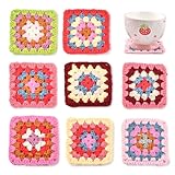 The Left Bridge Posavasos absorbentes para bebidas, juego de 8 posavasos de punto, posavasos para escritorio, mesa de cristal, mesa de café y sala de estar, divertidos posavasos cuadrados hechos a