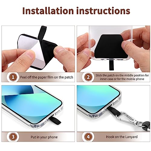 Cell Phone Lanyard 2 Pcs-1 Pcs 30"(Neck Strap×1)+8"(Wrist Strap×1) Black - Photo 72 sur 115