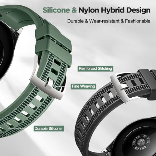 Image of XMUXI 22mm Quick Release Strap Compatible with Huawei Watch GT 7 GT6 5 4 3 46mm Nylon with Silicone Straps for GT6 Pro GT5 Pro 46mm,Vivoactive 4,Bip 6,Venu 4 45mm Replacement Band