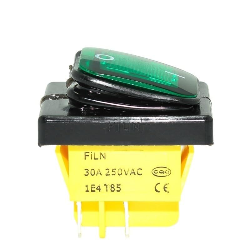 T85 12v 24v 220v 30A Rocker Switch kcd4 Heavy Duty Four pin Waterproof on Off Sliver Contact Point Copper pin red led lamp(White,48v)