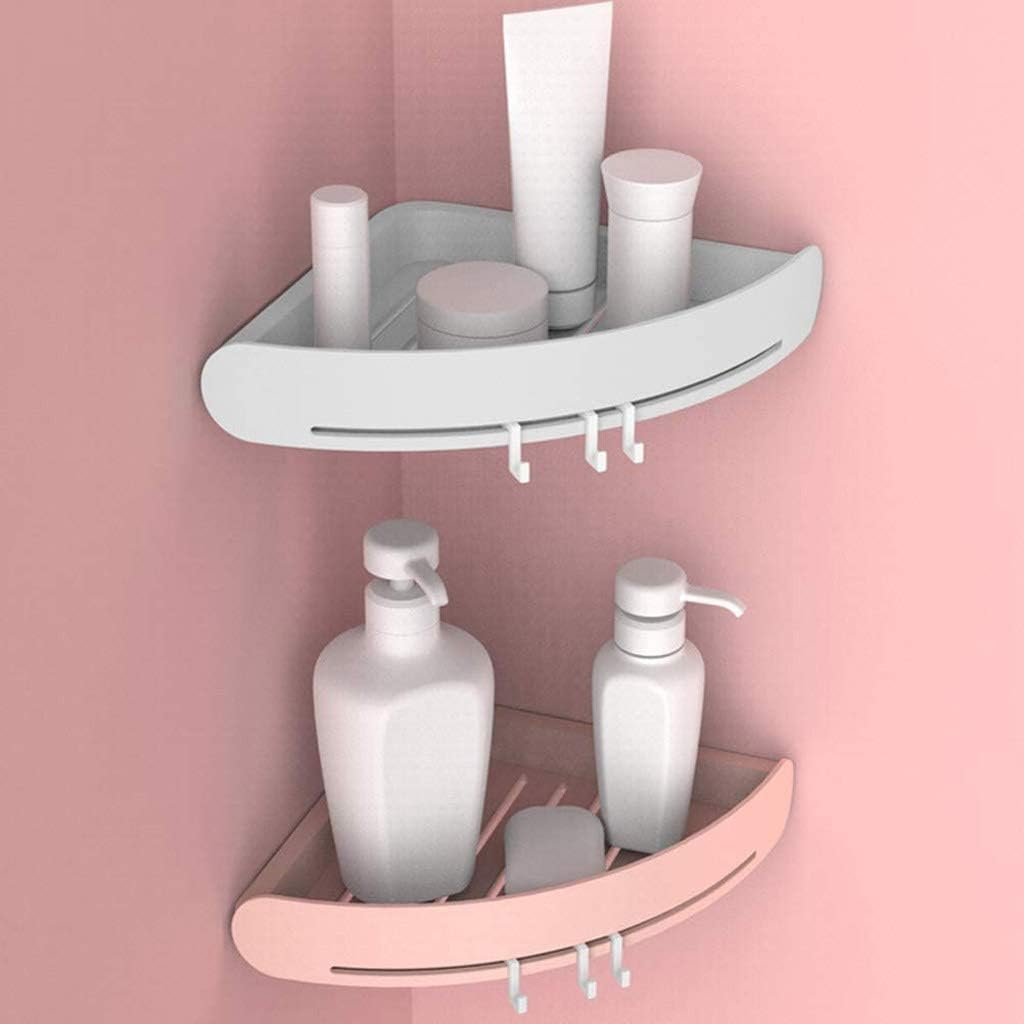 With Adjustable Hook Shelf, No Need to Perforate Bathroom, Plastic Shower, Toilet Wall mounted Storage Rack