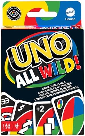 Mattel Games UNO All Wild Card Game with 112 Cards, Toy for Kid, Family & Adult Game Night for Players 7 Years & Older