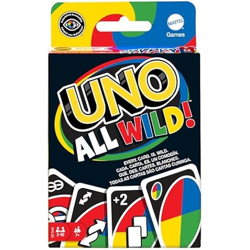 Mattel Games UNO All Wild Card Game with 112 Cards, Gift for Kid, Family & Adult Game Night for Players 7 Years & Older