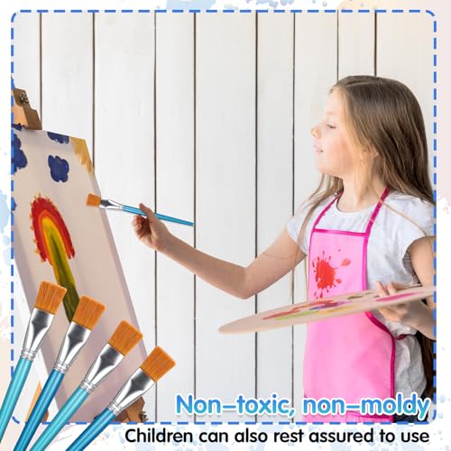 40 Pinceles para Pintura Acrílica Lemecima de Nylon Sintético con Mango de Madera, Set de 40 Piezas, 1 Pulgada miniatura 7