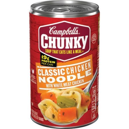 Campbell's Chunky Soup, fideos clásicos de pollo, 18.6 onzas (2 latas)