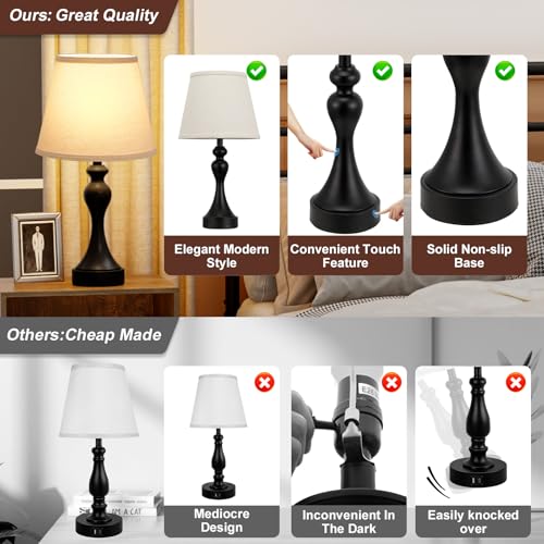 Seealle TABLE LAMP 07021 Bedroom Lamps Set Of 2-19 Inch Bedside Lamps With Usb A+C Ports, 3 Way Dimmable Table Lamps thumb #7