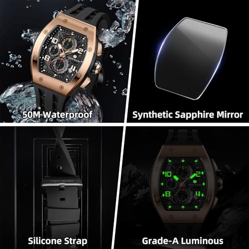 Image of TSAR BOMBA Mens Watch for Men Waterproof Men's Wrist Watches Gift for Men