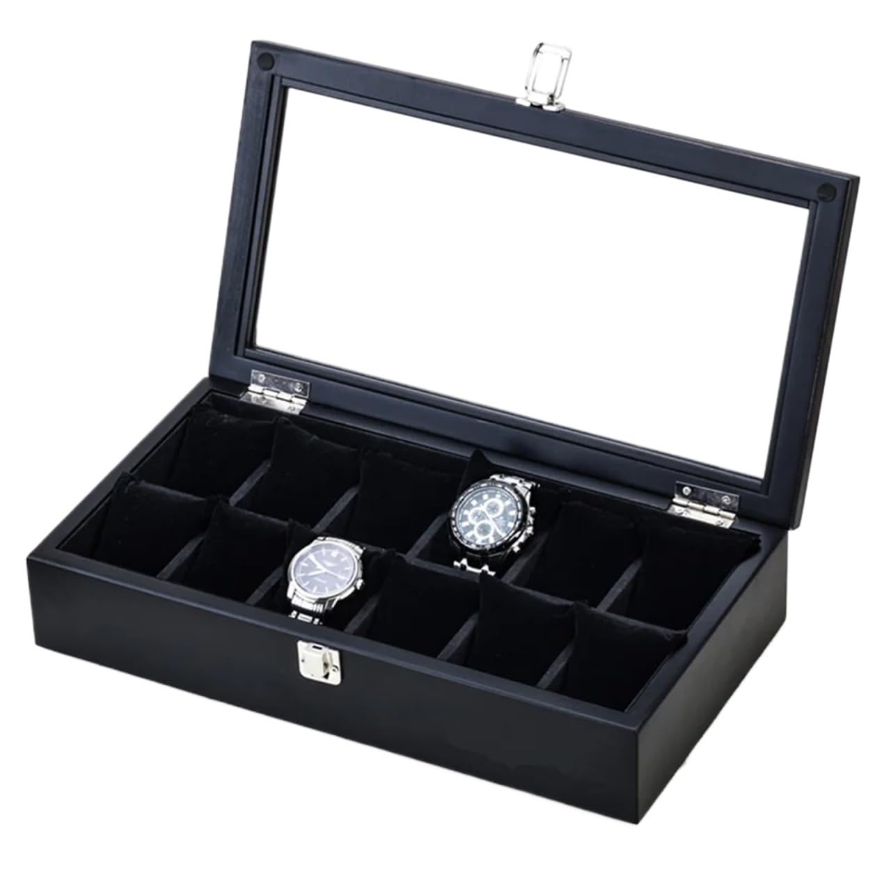 SHENJMAI Watch Box 3/5/8/10/12 Slots Wood Watch Box Organizer Wooden Holder For Men Display Gift
