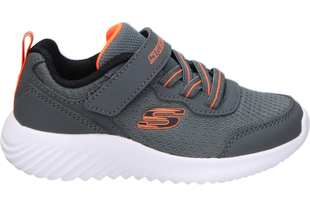 Skechers Boy's Bounder Techrox Sneakers, Gray Synthetic/Gray Textile/Black & Orang, 9.5 UK Child