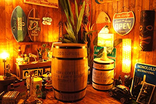 Amazon.co.jp: 【ハワイアン雑貨】 コナコーヒー木樽 (茶) XLサイズ 樽