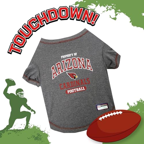 Image of NFL Arizona Cardinals Dog T-Shirt for Pets, Size X-Large. Officially Licensed Pet Shirt with Team Logo, Soft Stretchable Comfort Fit Apparel for Dogs & Cats