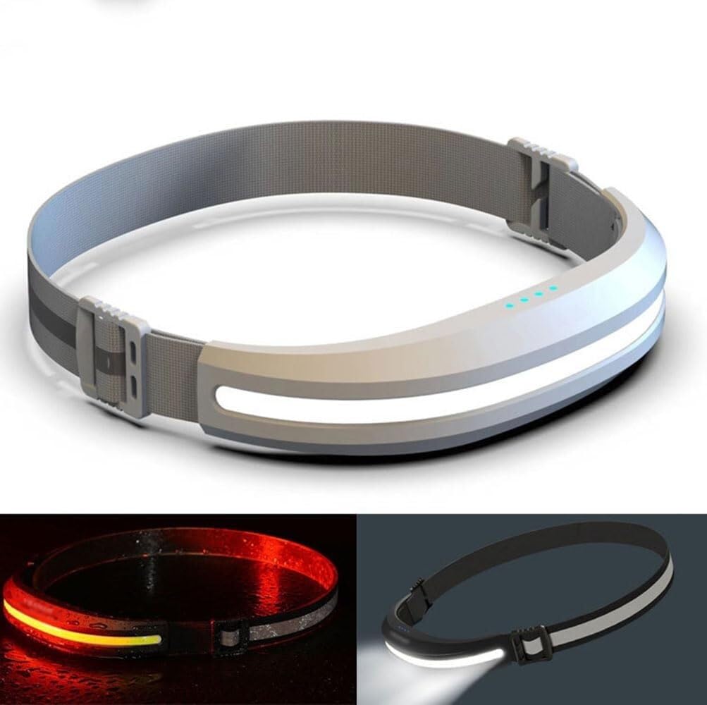 Czujnik reflektora LED COB Wodoodporna latarka czołowa z akumulatorem USB Latarka robocza(White)