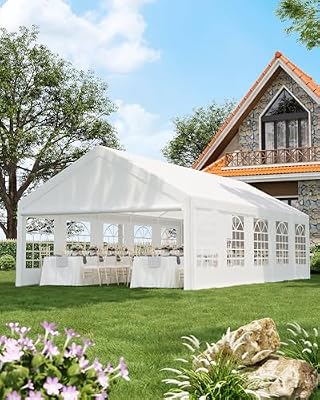 20x40FT Large Party Tent, Heavy Duty Outdoor Event Tent, Wedding Tents with Removable Sidewalls & Church Windows, Carpas para Fiestas with Storage Bags for Parties, Weddings, BBQs, Temporary Shelter