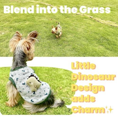 YorkieGogo Ropa para Perro Haustierkleidung, extra weiche Kleidung für Teetasse, kleine Katzen und Frettchen, Sommer- und Herbst-Stil, 2 Stück (XX-Small, Dinosaurier)