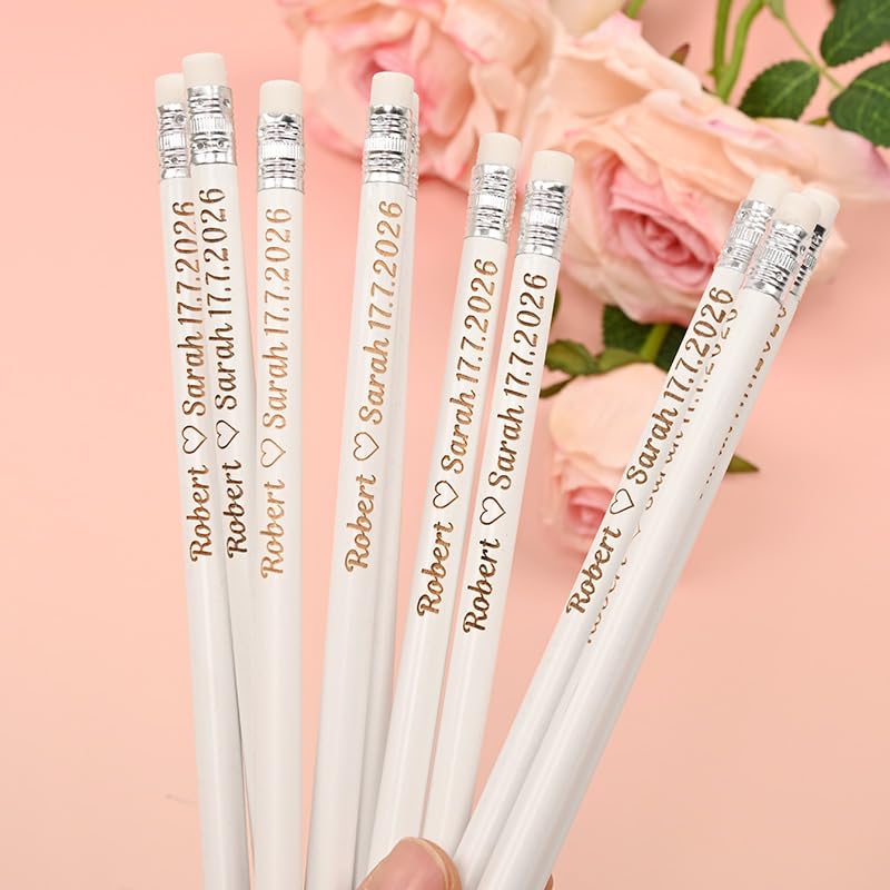 Lápices personalizados de madera blanca, pack x20 miniatura 2