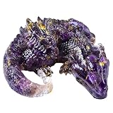 WUYOUSHI Amethyst Dragon Figurine - Handcrafted Natural Stone Resin Ornament, Spiritual Collectible Desk Decor for Home Office Living Room, Lucky Feng Shui Gift Idea