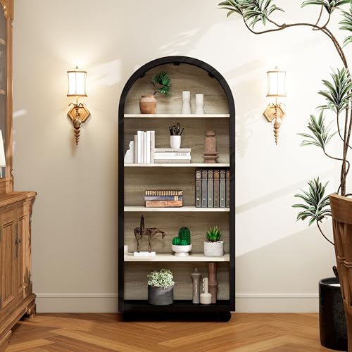 Merax Vitrina de 160 cm con diseño arqueado