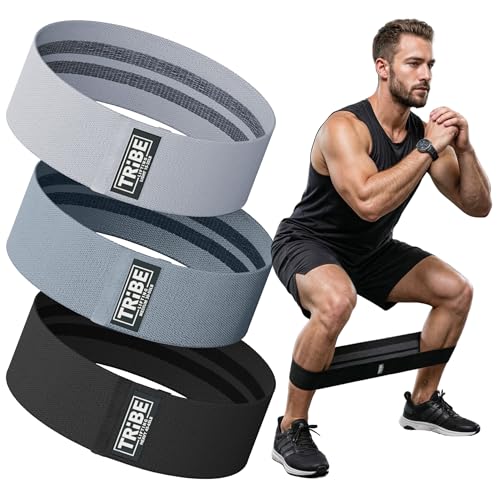 Tribe Lifting Resistance Bands for Working Out - 3 Pack Fabric Workout Bands for Women and Men -...