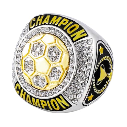 guancrown Soccer Championship Ring Trophy Award Gift Tournament Champions or Finalists Champion Ring (Just Ring, Size 10)